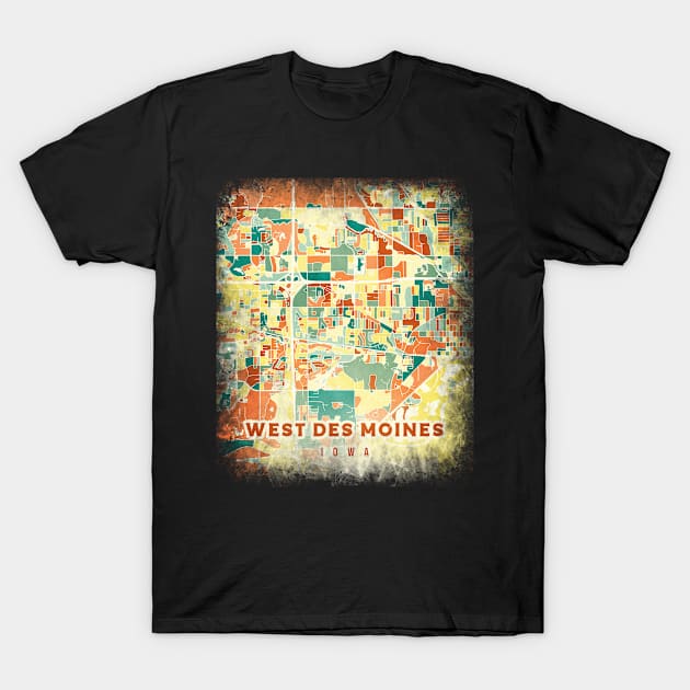 West Des Moines Iowa US map T-Shirt by SerenityByAlex